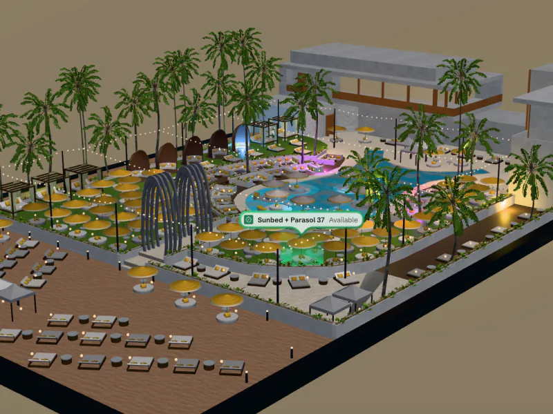 Beach club in 3D